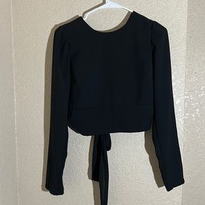 Black blouse with back ties